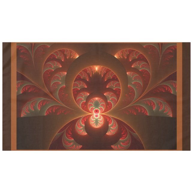 Mantel Luminoso abstracto moderno naranja rojo Fractal (Frente (Horizontal))