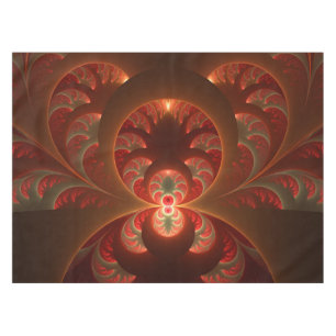 Mantel Luminoso abstracto moderno naranja rojo Fractal