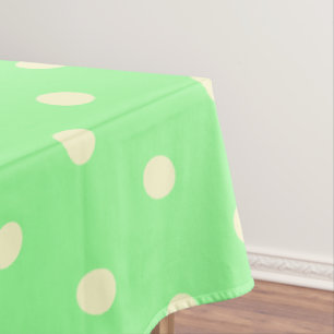 Mantel Lunares de Crema Verde Menta