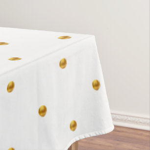 Mantel Lunares dorados elegantes sobre blanco