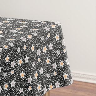 Mantel Lunares retro en blanco y negro con estrellas