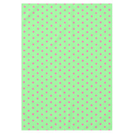 Mantel Lunares rosados verde menta