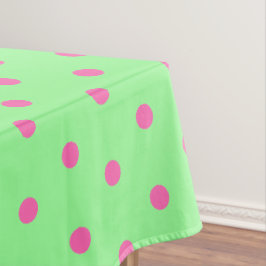 Mantel Lunares rosados verde menta