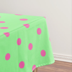 Mantel Lunares rosados verde menta