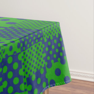 Mantel Lunares verdes y azules de patchwork 