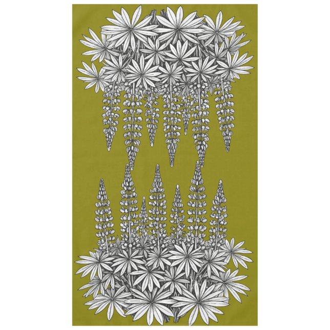 Mantel Lupine Mustard Yellow Botanical Tablecloth (Anverso)