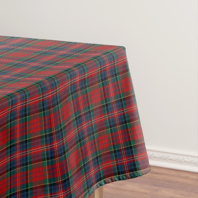 Mantel MacPherson Clan Tartán Plata roja, azul y verde (In Situ)