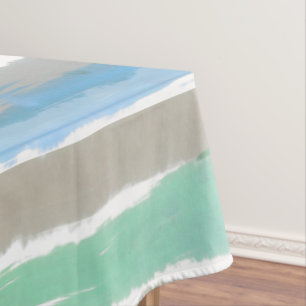 Mantel Madera flotante gris azul verde acuarela 152 cm x 