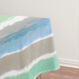 Mantel Madera flotante Gris Verde Azul Acuarela 132 cm x 