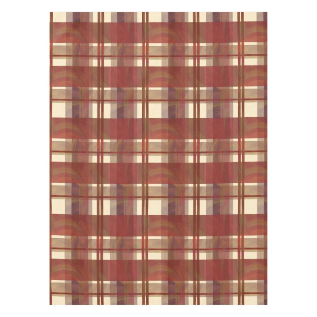 Mantel Madrás Plaid Cae Rojo (Anverso)