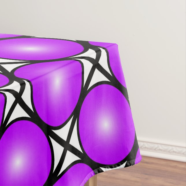 Mantel Magenta Punto Rosa Patrón de Entramado Blanco Negr (In Situ)