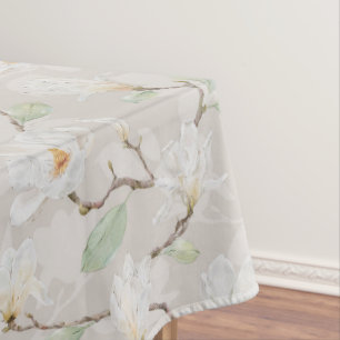 Mantel Magnolia blanca pintada a mano en Rubor