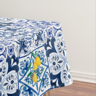 Mantel Majólica, azulejos, limones, baldosas sicilianas