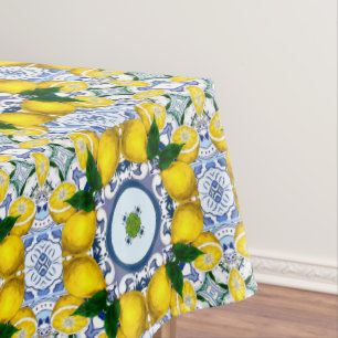 Mantel Majólica, azulejos mediterráneos,