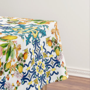Mantel Majólica, azulejos sicilianos, cítricos de los lim