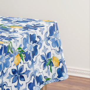 Mantel Majólica, limón, azulejos sicilianos,