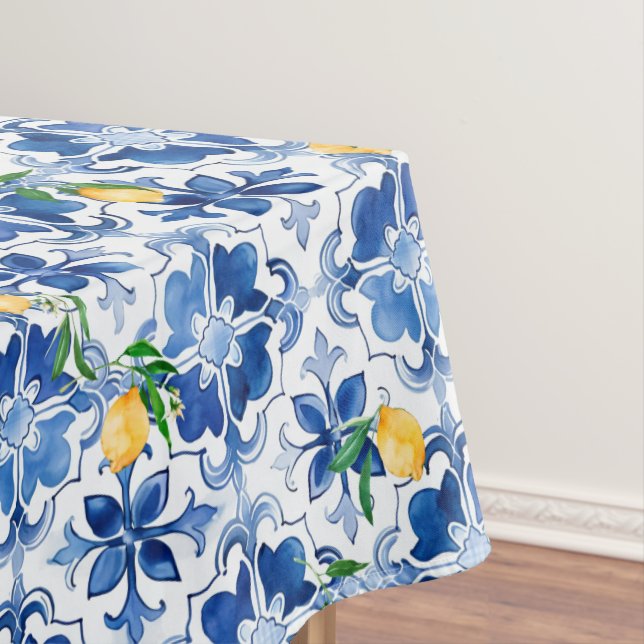 Mantel Majólica, limón, azulejos sicilianos, (In Situ)