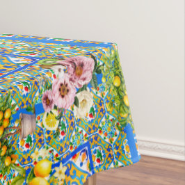 Mantel Majólica, limón, azulejos sicilianos,