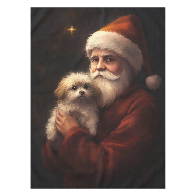 Mantel Maltés con Navidades festivos de Santa Claus (Anverso)