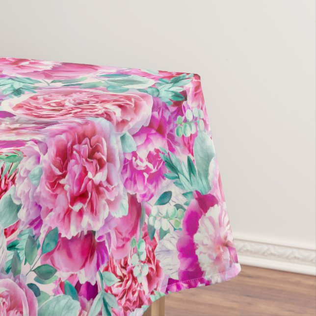 Mantel Manchas Verde azuladas verdes y melodías rosas  (In Situ)