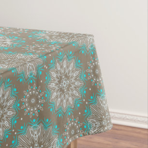 Mantel Mandala abstracta sin inconvenientes, círculos red