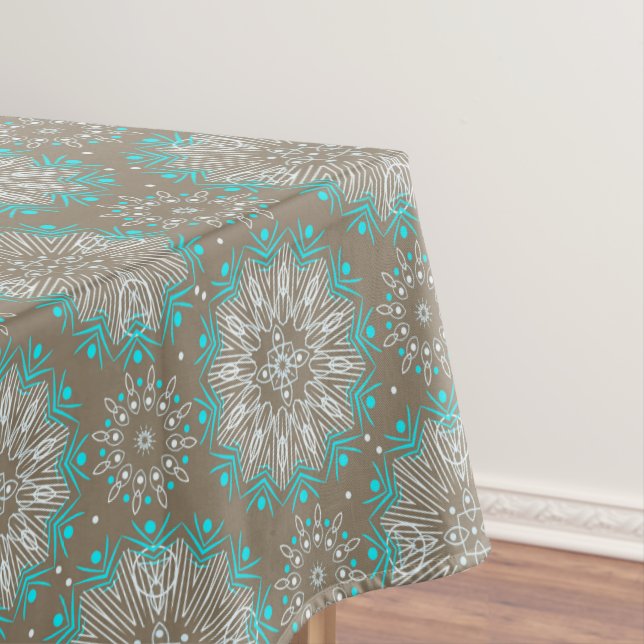 Mantel Mandala abstracta sin inconvenientes, círculos red (In Situ)