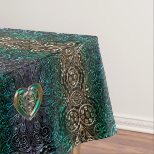 Mantel Mandala céltica del corazón en verde y original