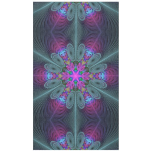 Mantel Mandalá Colorido Arte Espiritual Fractal Con Rosa