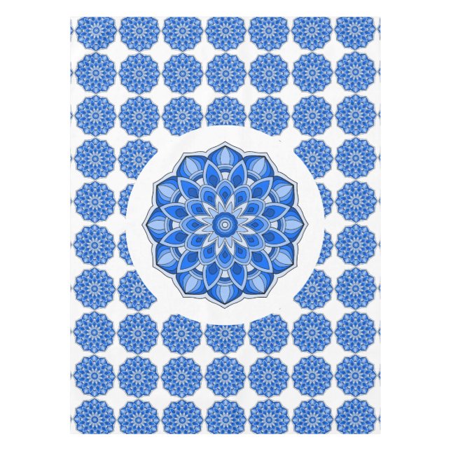 Mantel Mandala en azul (Anverso)