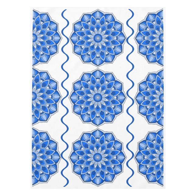Mantel Mandala en azul (Anverso)