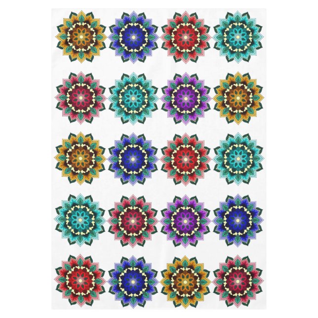 Mantel Mandala en varios colores (Anverso)
