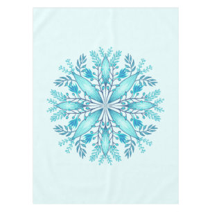 Mantel Mandala floral - Boho azul turquesa Snowflake