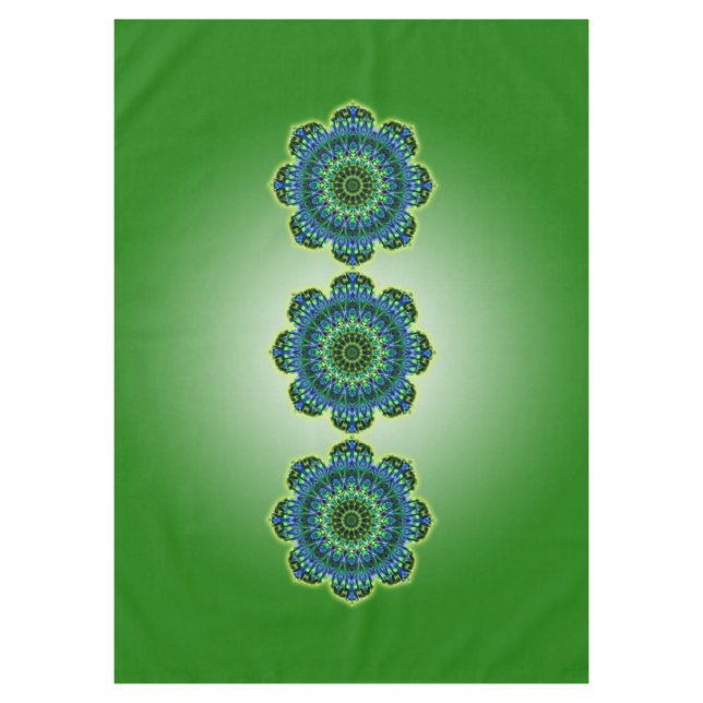 Mantel Mandala Lotus azul verde + tus ideas (Anverso)