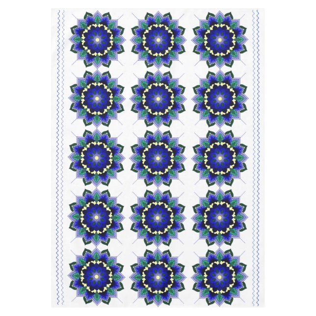 Mantel Mandala Pattern 02 in dark blue Tablecloth (Anverso)