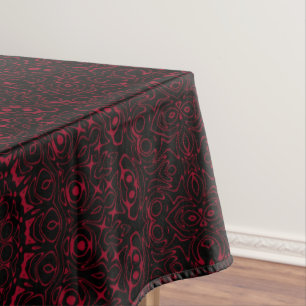 Mantel Mandalá Rojo Borgoña con Simetría Ornamental