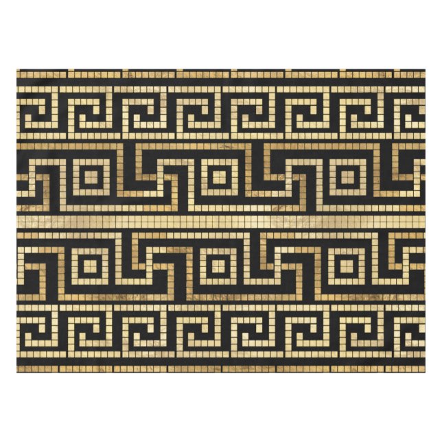 Mantel Manillar griego negro y oro (Frente (Horizontal))