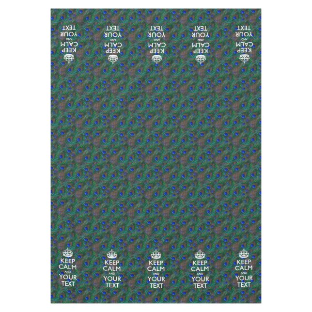 Mantel Mantener La Calma Personalizada Y Su Pavo Real De  (Anverso)