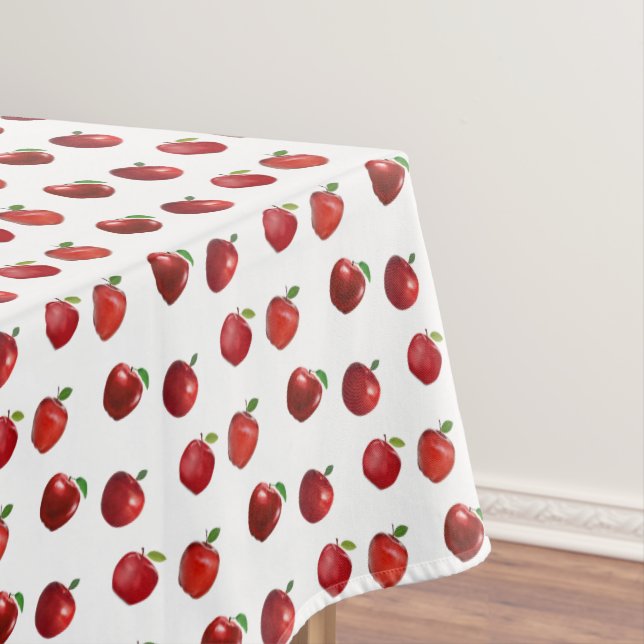 Mantel Manzanas Rojas sobre Blanco (In Situ)