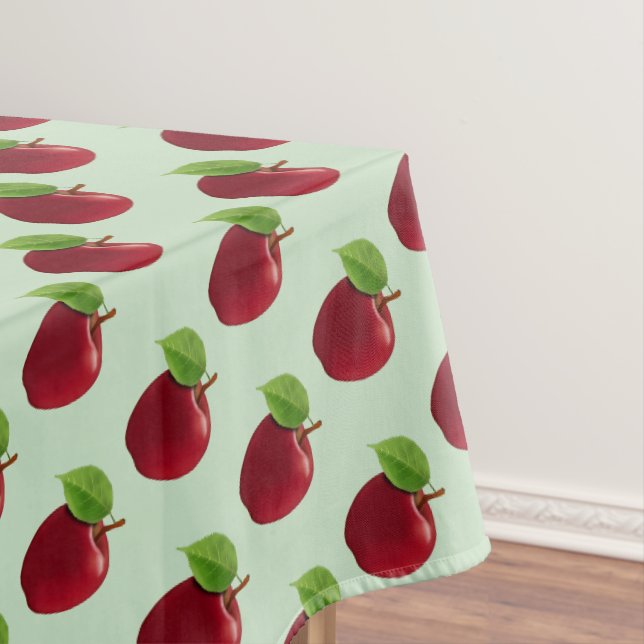 Mantel Manzanas Rojas sobre Verde Claro (In Situ)