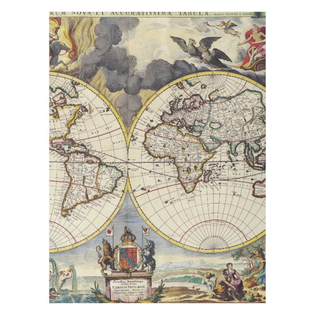 Mantel Mapa antiguo inspirado (4) (Anverso)