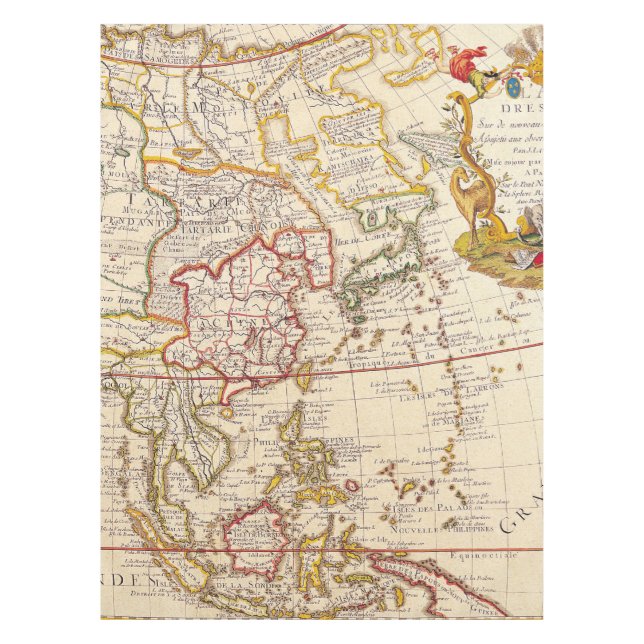 Mantel Mapa antiguo inspirado (6) (Anverso)