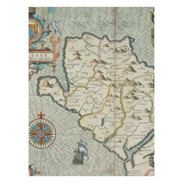 Mantel Mapa antiguo inspirado (7) (Anverso)