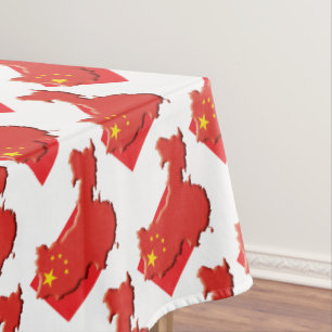 Mantel Mapa de la bandera de CHINA Diseño Geométrico Patr
