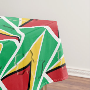 Mantel Mapa de la bandera de GUYANA Diseño Geométrico Pat