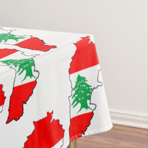 Mantel Mapa del Líbano con bandera