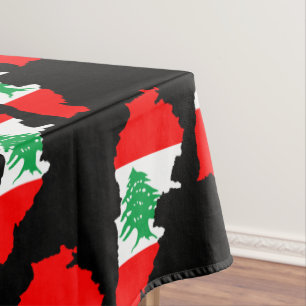 Mantel Mapa del Líbano con bandera