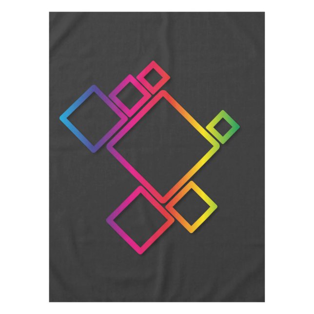 Mantel Maravillosas y coloridas plazas en negro Nº 1 (Anverso)