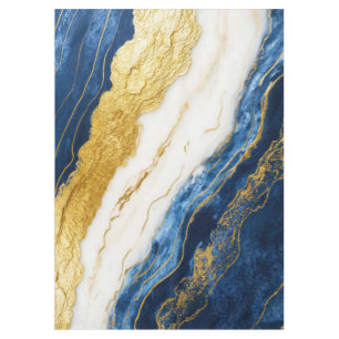 Mantel Marble de hojas de oro y azul de la marina de lujo