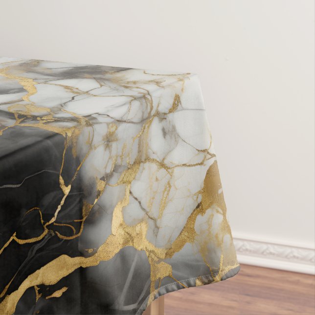 Mantel Marble de lujo blanco, dorado y negro elegante (In Situ)
