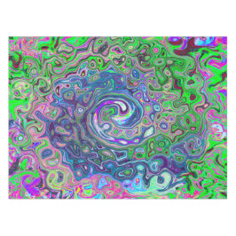 Mantel Marble Lime Green y Purple Resumen Swirt Retro